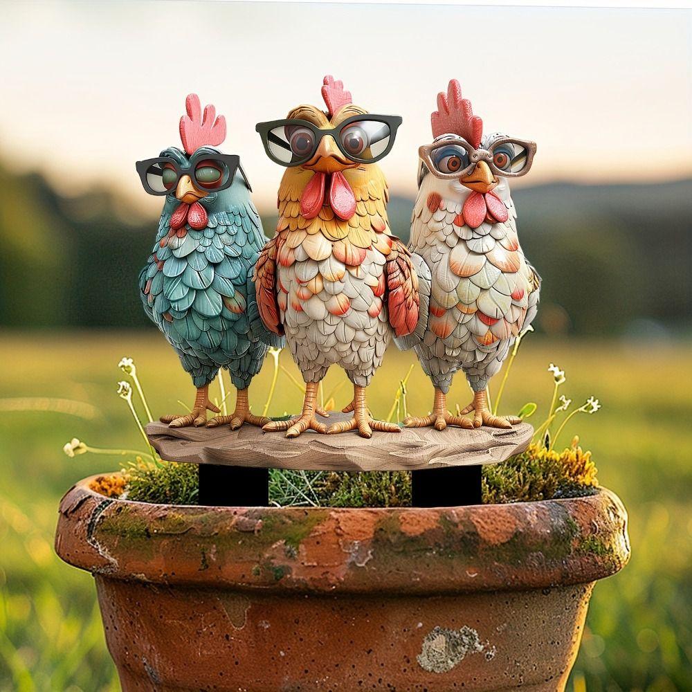 

Cute Garden Floor Plugs Acrylic Garden Pile Ground Insertion Squirrel Statue Stake Home Style 2