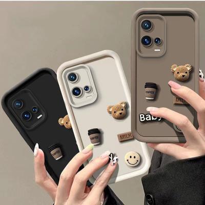 Per Vivo Y02 S1Pro Y15A Y22 2022 Y17S 4G Y17 Y20 U3 Custodia in silicone 3D a forma di orsetto cartone animato per Vivo Y21 2021 Y27 2023 4G Y30 Cover