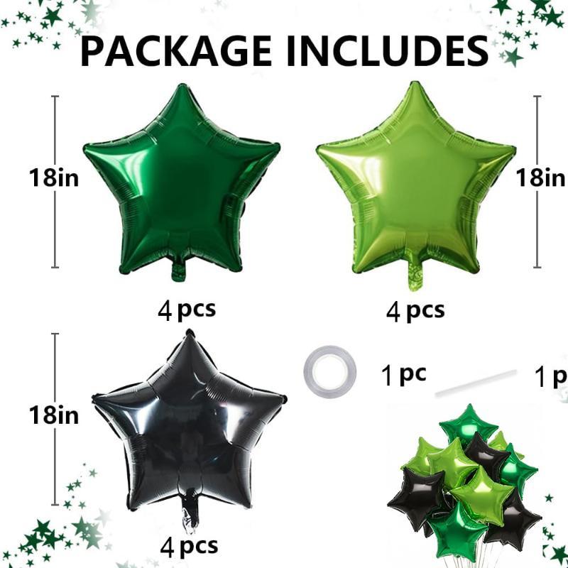 12Pcs 18Inch Multicolor Star Balloon Foil Balloon Pentagram Helium Balloon Christams Birthday Party Wedding Decoration