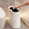 Nordic Marble Texture Trash Can Press Type Wastebasket Narrow Toilet Trash Bin Odor Proof Wastebasket Bathroom Accessories