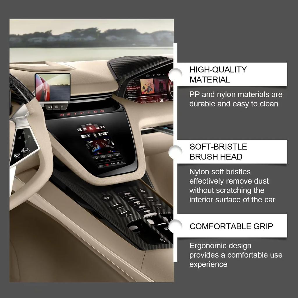 Car Cleaning Soft Bristle Brush, Car Air Conditioning Vent, Center Console, Seat Gap Soft Bristle Cleaning Brush