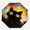 1pc Colorful Stars and Cats Automatic Opening and Closing Umbrella - Suitable for Various Occasions, Outdoor Activities, Lightweight and Durable