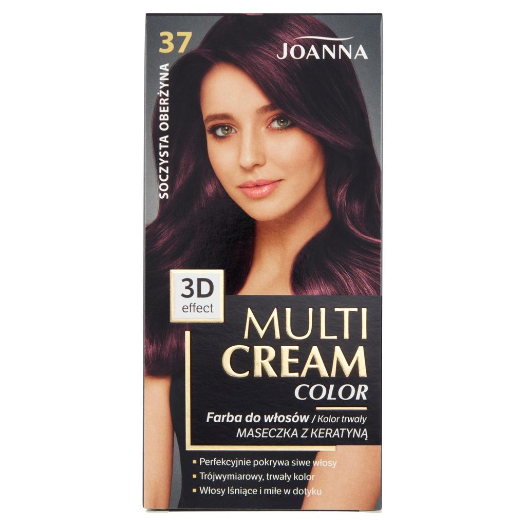 Joanna Professional Radiant Glow Hair Color Cream - Shade 37 Juicy Blackberry 100ml for Intense Shine