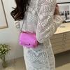 Versatile Chain Small Bag Women's New Crocodile Pattern Small Square Bag Lipstick Mirror Patent Leather Messenger Bag