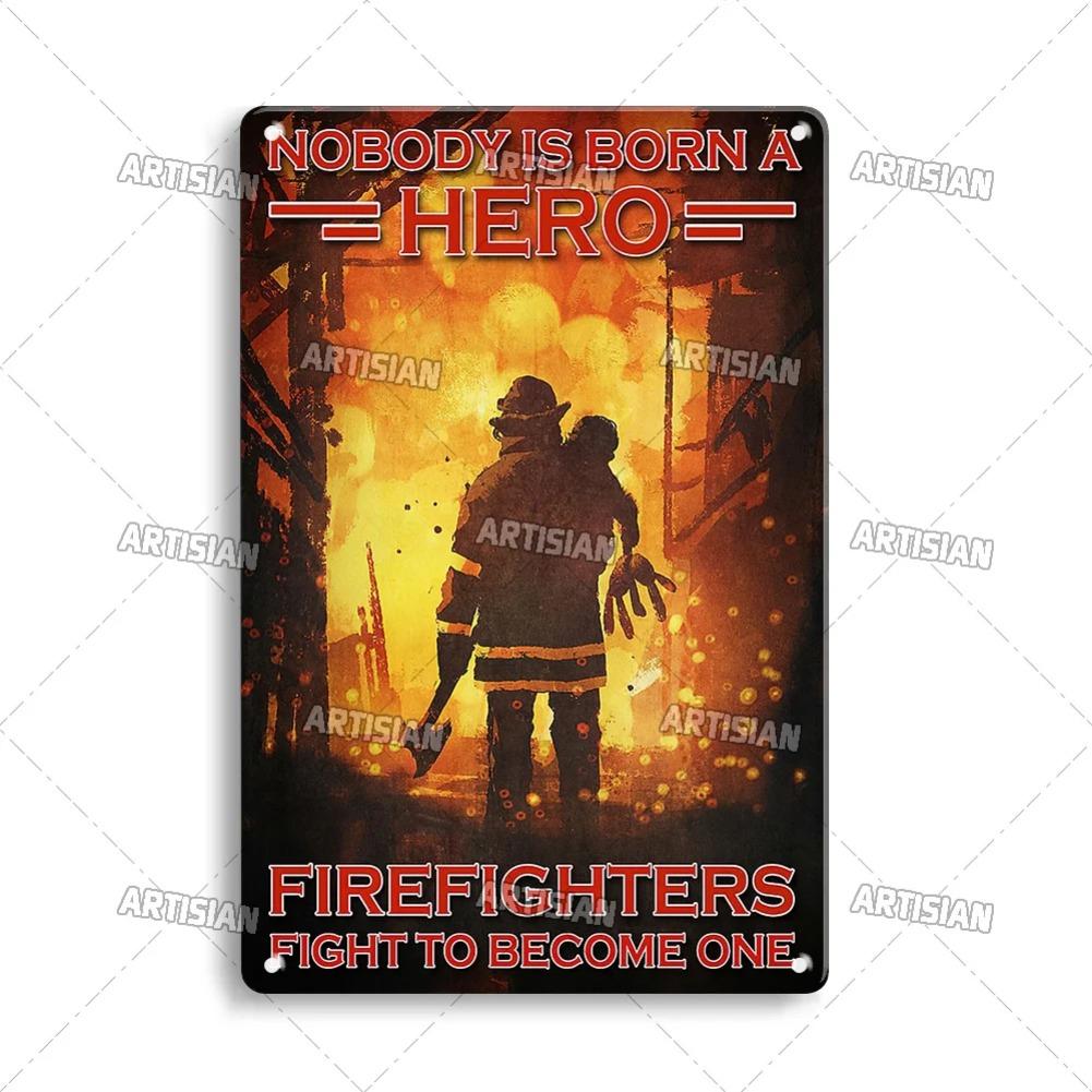 Artisan Brandweerman Blik Poster - Brandweerman Metalen Decoratief Bord, Perfect voor Bar/Pub/Garage/Man Cave Decor