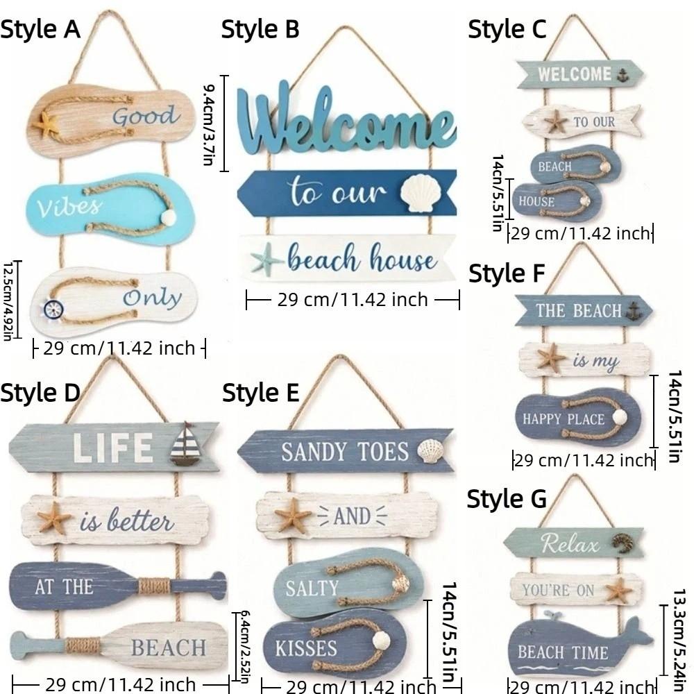 Cartello per Porta Stile Marino Tema Oceano Pantofola Appesa Arte da Parete Ciondolo da Parete Decorazione Portico