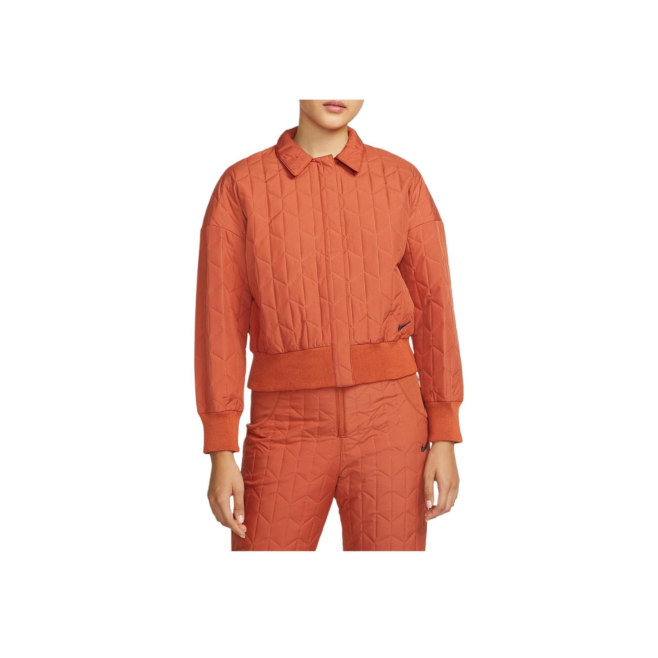 

Nike Спортивная однобортная теплая куртка однотонная женская куртка оранжевого цвета DD5121-825 XL