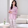 Reine Baumwolle Pyjama Damen Frühling Langarm Rundhals Große Größen Baumwolle Damen Loungewear Set
