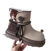 Soft leather version~ Mint chocolate snow boots 2024 winter new thick-soled versatile non-slip velvet warm Martin boots
