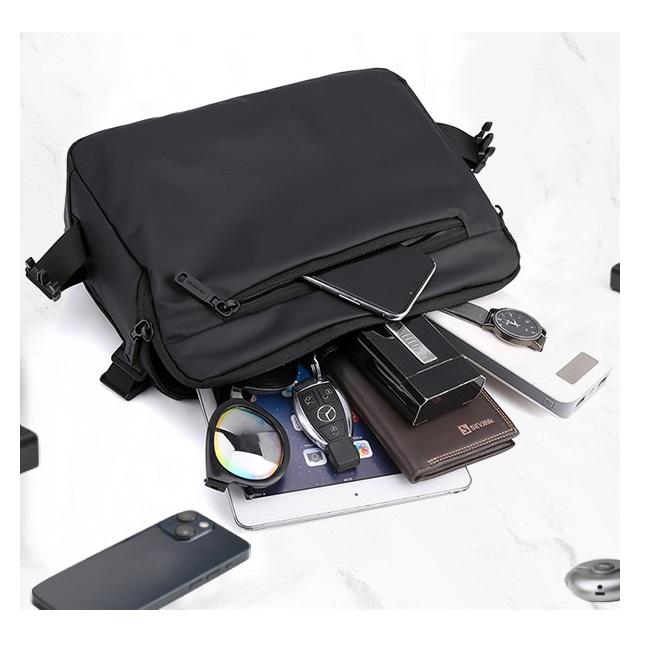 Herren Umhängetasche mit großem Fassungsvermögen, wasserabweisend, Business Crossbody Schultertasche für den Alltag & Reisen