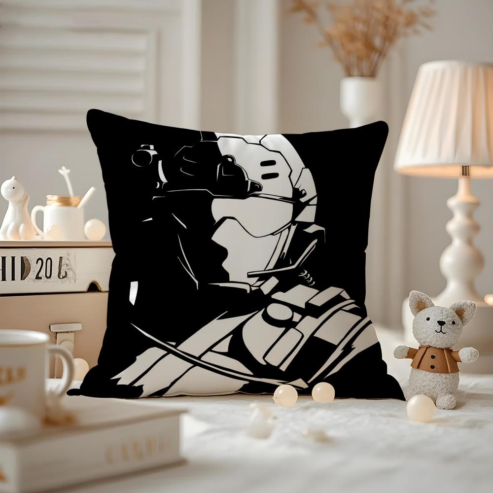 D-Duty-s Black Ops6 Cushion Cover Anti-dustmite Pillowcase Invisible Zipper Silky Short Plush Sofa Cushion Cover