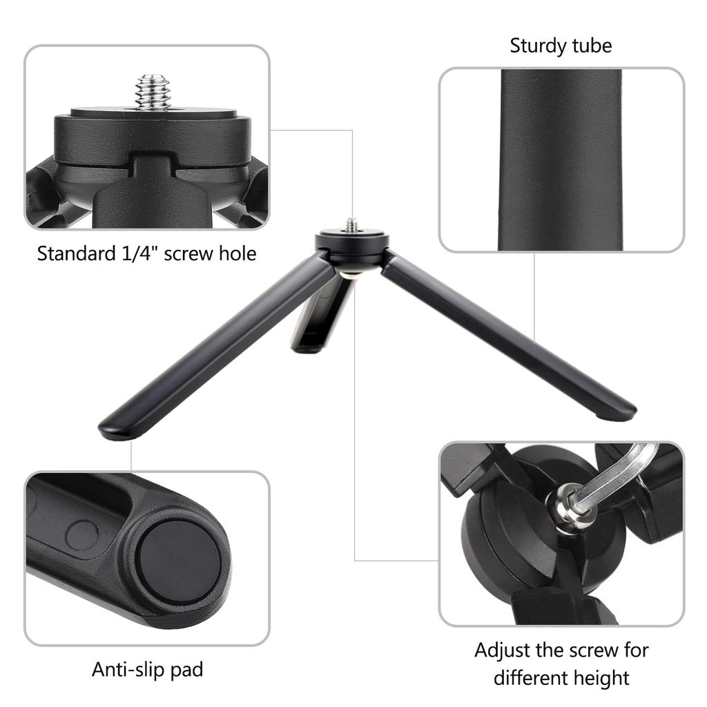 Lightweight Mini Desktop Tripod Aluminum Alloy Tripod Stand with 1 4 Inch Screw Wrench for DSLR ILDC Camera Camcorder