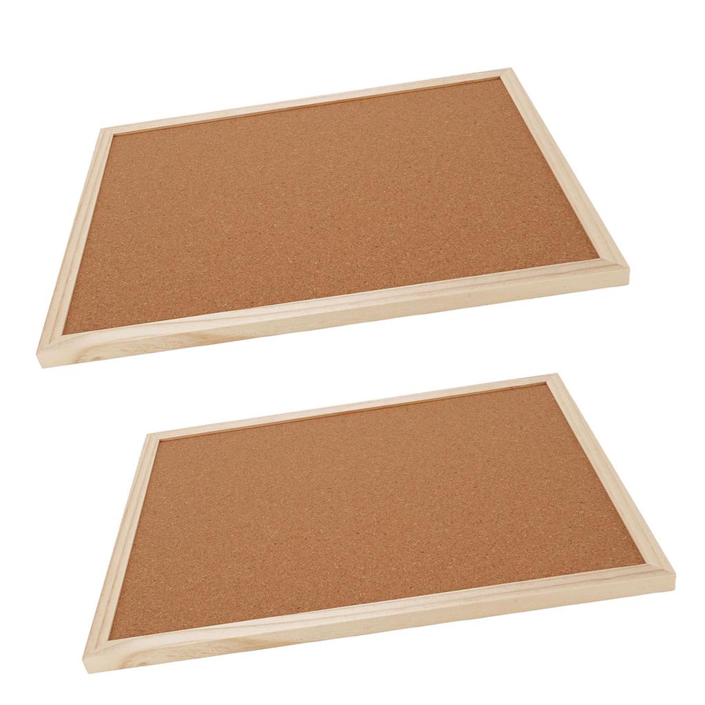2 Stück Korkplatten 30x40cm mit Holzrahmen Bürowände Dekorative Hänge-Pinnwand Notiz Memo Bulletin