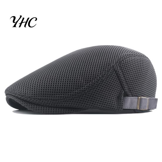 Polyester Convenient Men Hat Perfect Gifts Hollow Cap Washable Beret for Daily