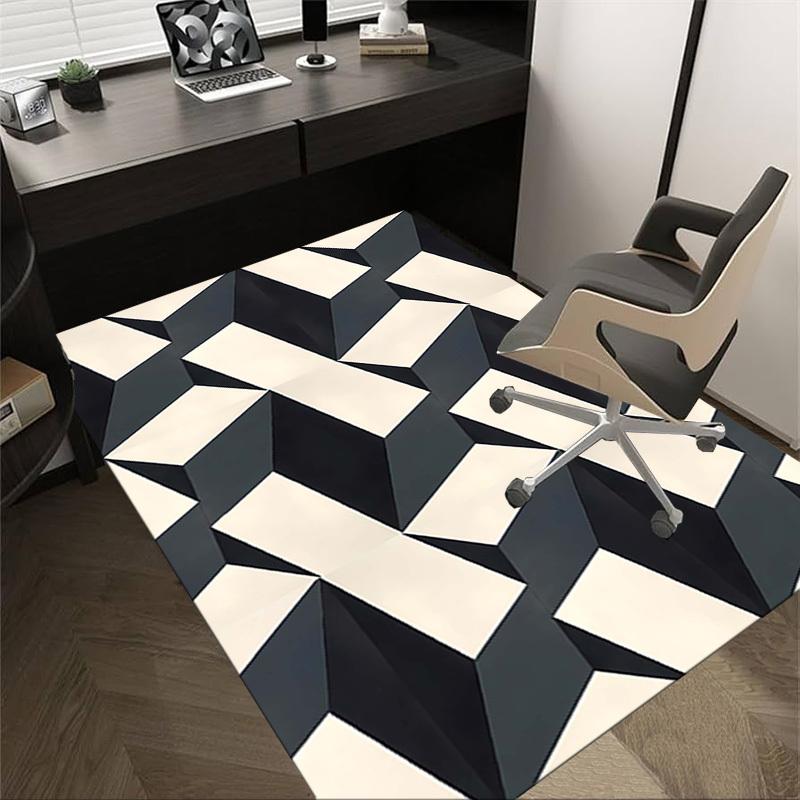 

1PC Geometric Pattern Non-Slip Floor Carpet Compatible for Office&Living Room&Bedroom&Dining room - Flat- Soft & Pattern, Vibrant Colors-W288 60cm by 90cm