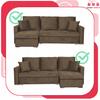 Bella Corner Sofa Bed with Sleeping Function, Corner Sofa, Family Furniture, Brown Velvet