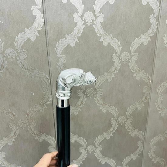 Solid Brass Bulldog Head Handle Wooden Walking Stick 93.98 cm Fathers Mothers Grandfather Grandmother Wedding Anniversary Gift