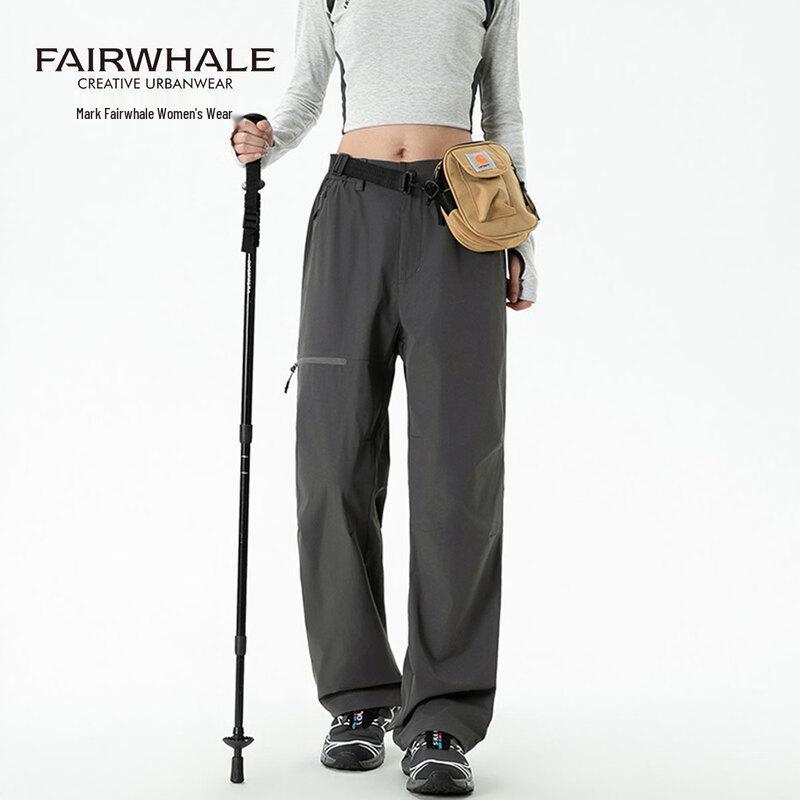 Mark Fairwhale Women's 2025 New Collection High-Waist Techwear Cargo Wide-Leg Pants