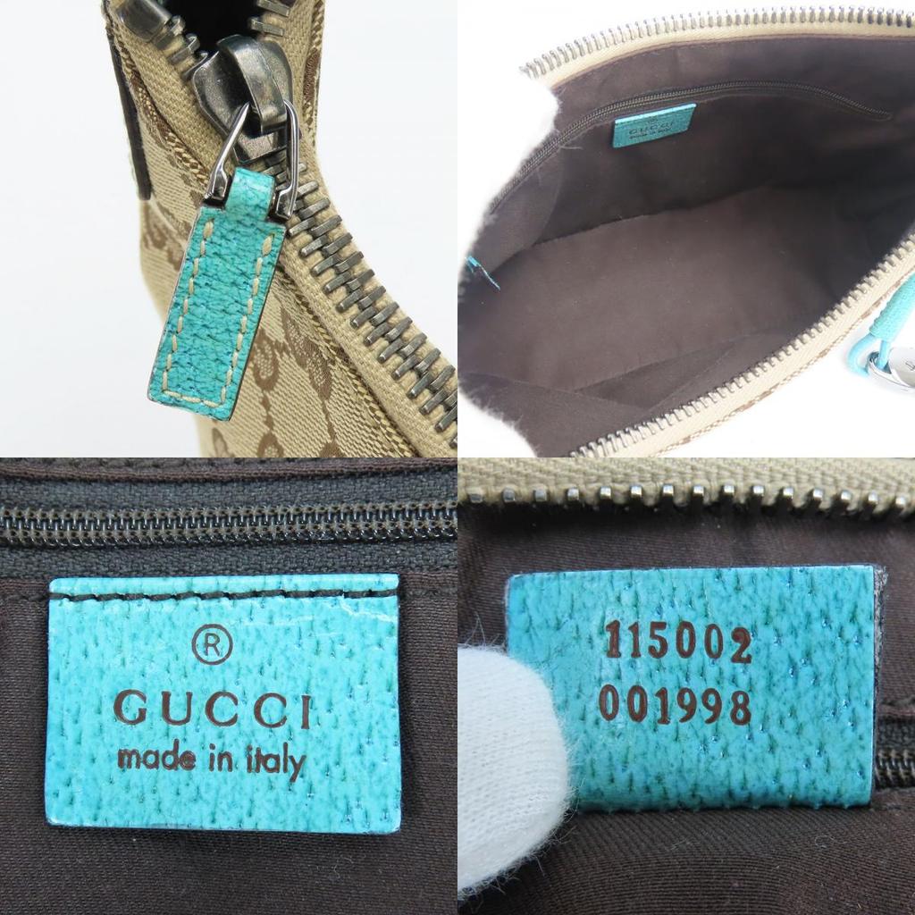 Used GUCCI Shoulder Bag 115002 GG canvas/leather beige Blue Shoulder