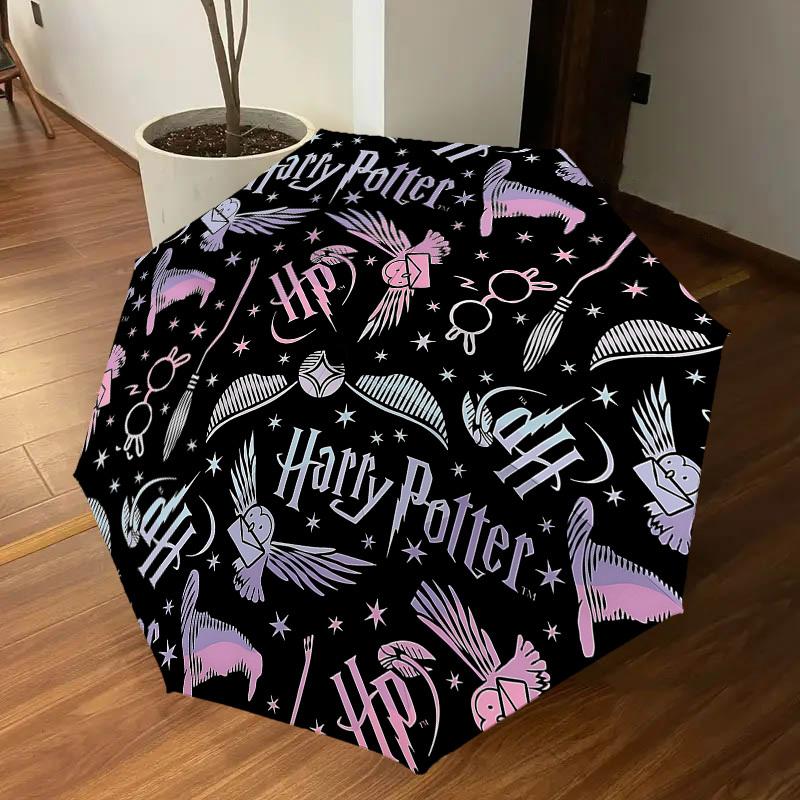 1PC Harry Potter Broomstick Umbrella-8-Rib Reinforced, Automatic Open, Lightweight & Durable, Cute Fashion Accessory for Outdoor, D2677