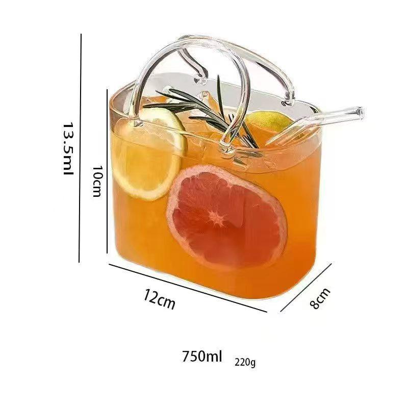 High Borosilicate Glass Handbag Style Cocktail and Tea Cup