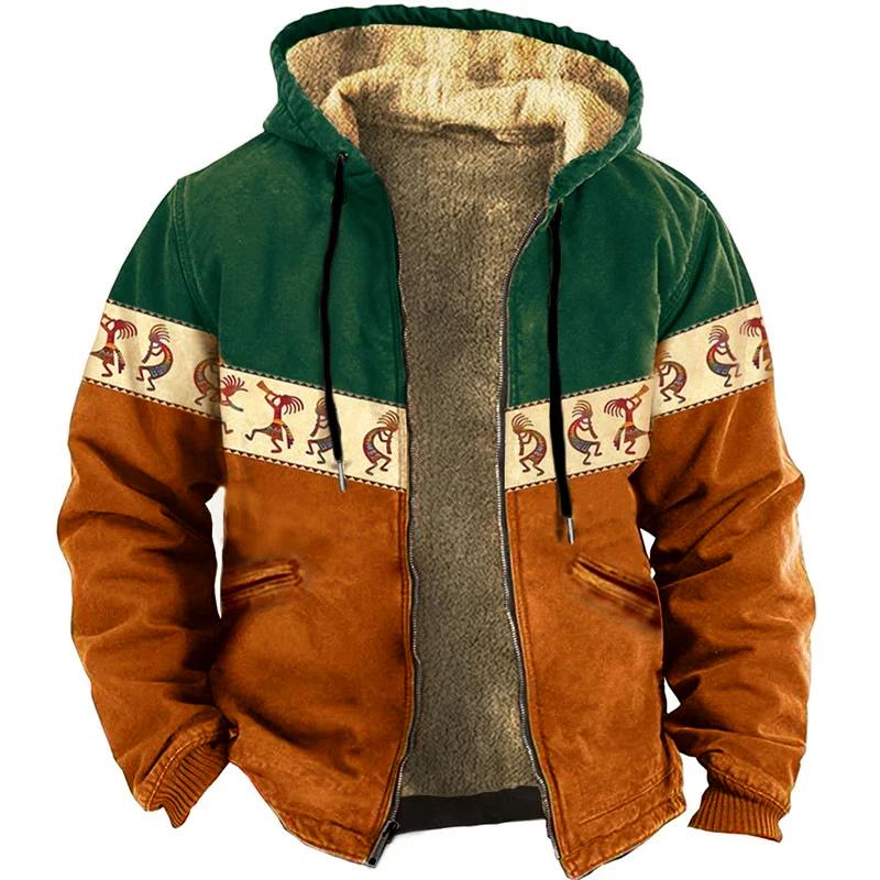 Vintage Ethnic Style Graphic Jackets Mens