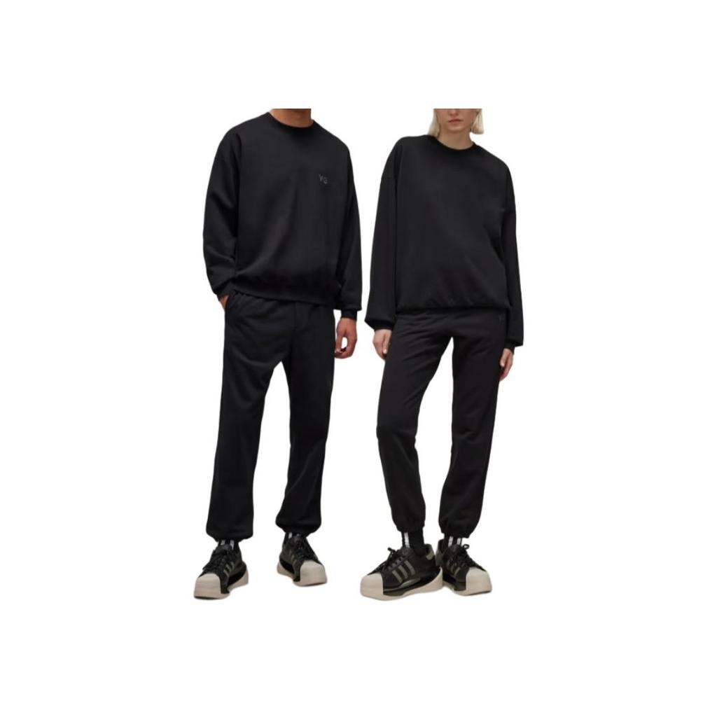 Y-3 Brushed Terry Track Pants High Waist Knit Joggers Unisex Bottoms Black IW0074