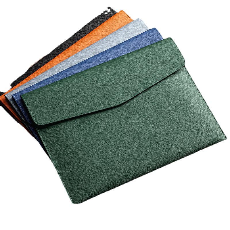 A4 Leather File Folder: Waterproof, Thickened Business Document Organizer with Snap Closure