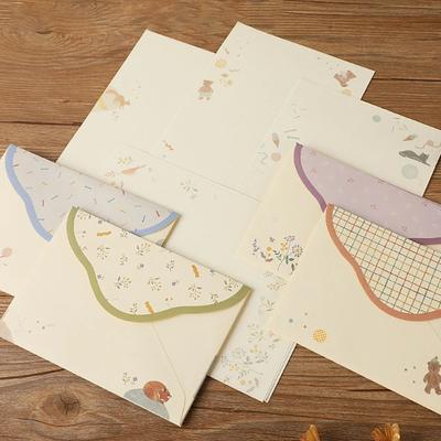 Small Animal Series Cartoon Envelope Card Invitation Envelope Card Student Stationery Supplies Message Envelope Card Office Supplies
