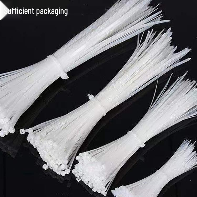 Cold-Resistant Black Nylon Cable Ties 2.5x200 Mm - White Self-Locking