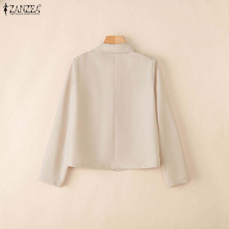 ZANZEA Women Casual Notched Lapel Long Sleeve Loose Thin Cardigan Tops