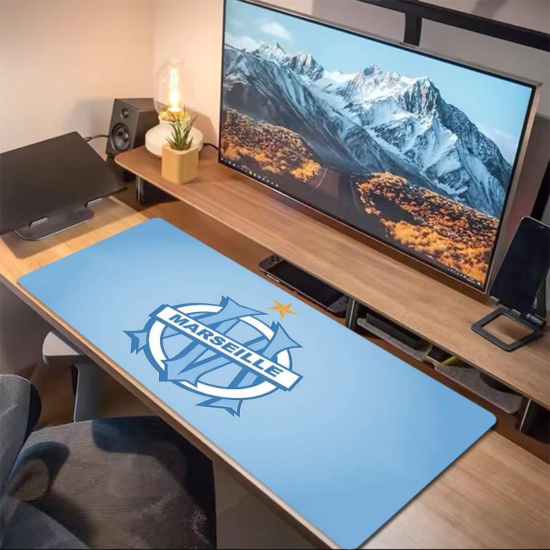 Olympique De Marseille Print Cushion Non-slip Laptop Tablet Big Mousepad XXL Mat Mini PC Playmat With Lock Edge