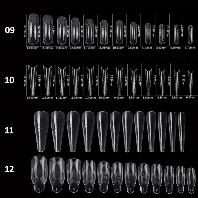 120pcs Nail Forms Full Cover False Nails Quick Building Mold Fake Nail Shaping Extend Top Molds For Gel Salon Manicure Art