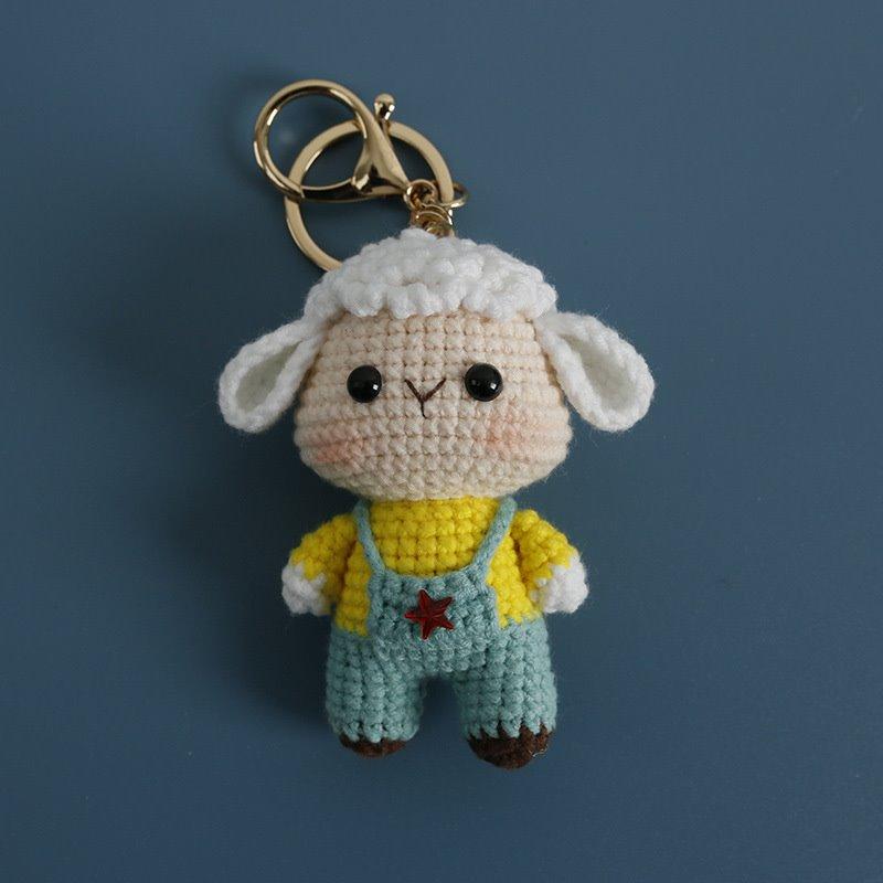 Cute Woven Handmade Twelve Zodiac Dolls Yarn Keychain Wool Thread Hook Weaving Crochet Doll Decoration Creative Birthday Gift