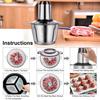 500W 3 Speeds 6L Electric Meat Chopper Vegetable Grinder Mincer Food Processor Cutter Slicer 304 Stainless Steel 220V/50HZ