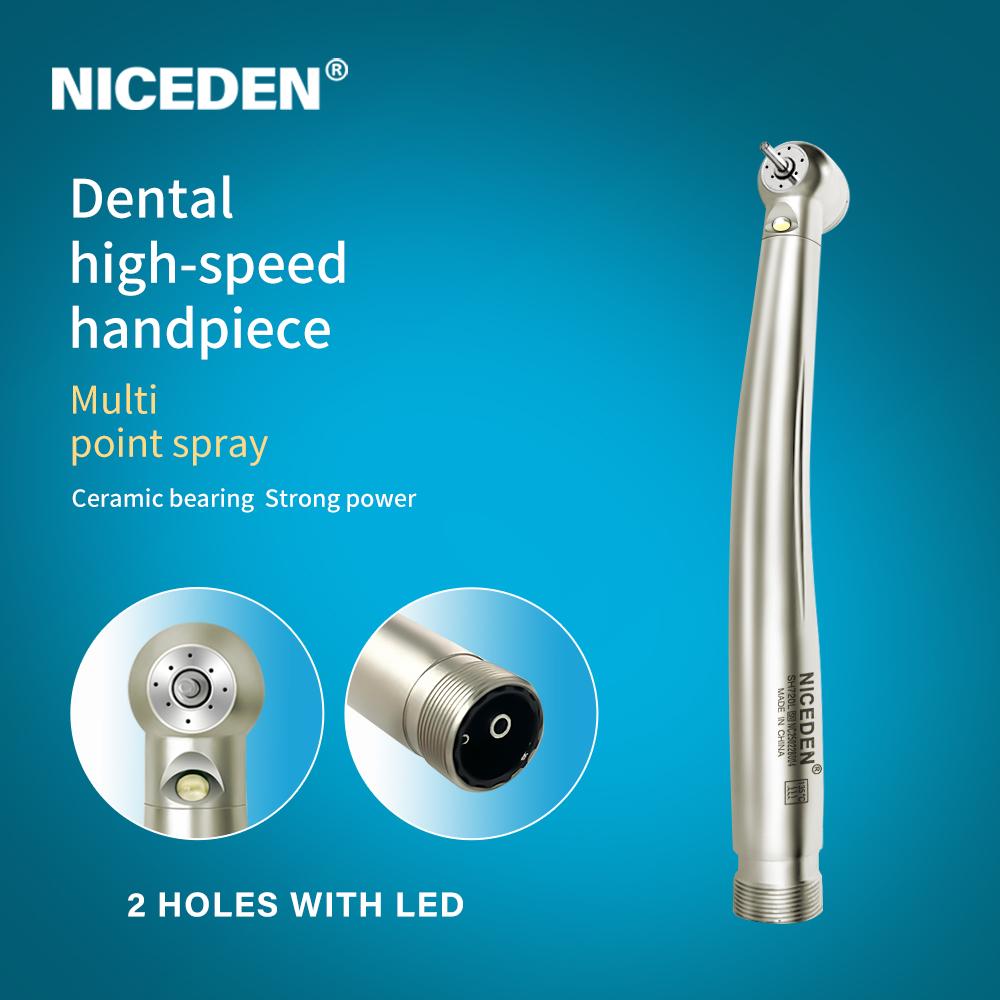 Niceden Dental 4 Water Spray 4 Anti-retraction Design Dental High Speed Handpiece Air Turbine Standard Push 2/4Hole