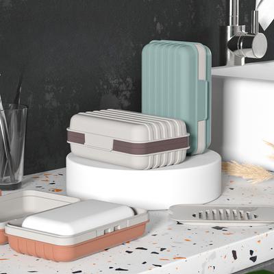 Bathroom Soap Dish With Lid Home Plastic Box Leak-Proof Keeps Dry Dish Travel Essentials Portable Soap Dishes