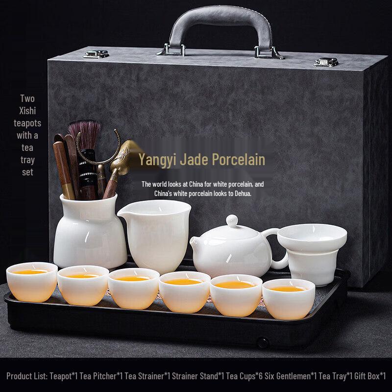 Qiwei Yongci Dehua White Porcelain Kung Fu Tea Set
