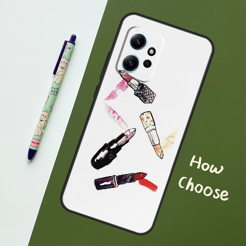 Lipstick Love Fashion Case For Xiaomi Redmi Note 13 10 11 12 14 15 Pro Plus Cover For Redmi 15C 15 14C 10C 12C 13C