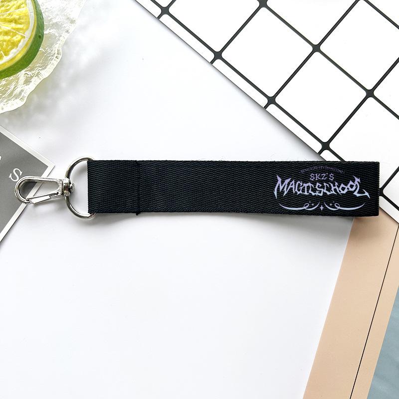 Stray Kids Magic School Lanyard Keychain Cartoon Characters Print Woven Wrist Strap Phone Holder Bag Charm Kpop Fan Support Peripheral Gift