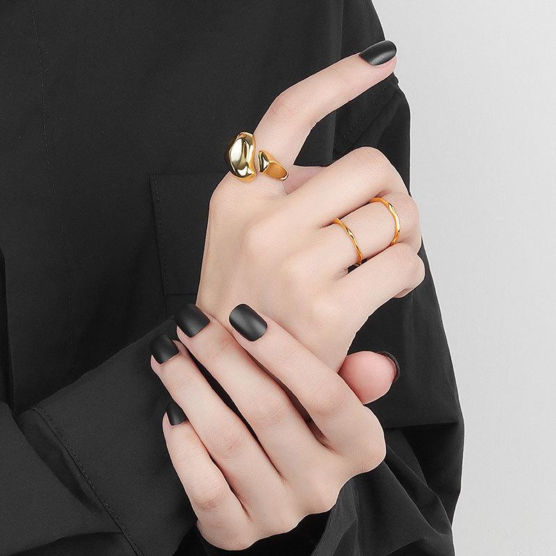 Minimalist Fashion Adjustable Open Index Ring Unique Personalized Simple Versatile Jewelry For Women And Men