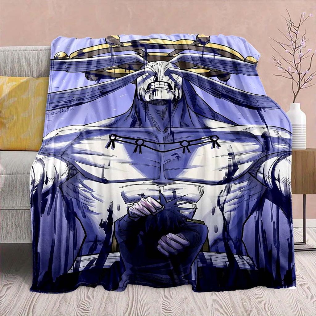 Jujutsu Kaisen Anime Flannel Blanket - Soft Warm Perfect for Sofa, Bedding Camping Travel Office Home Decor -QJY