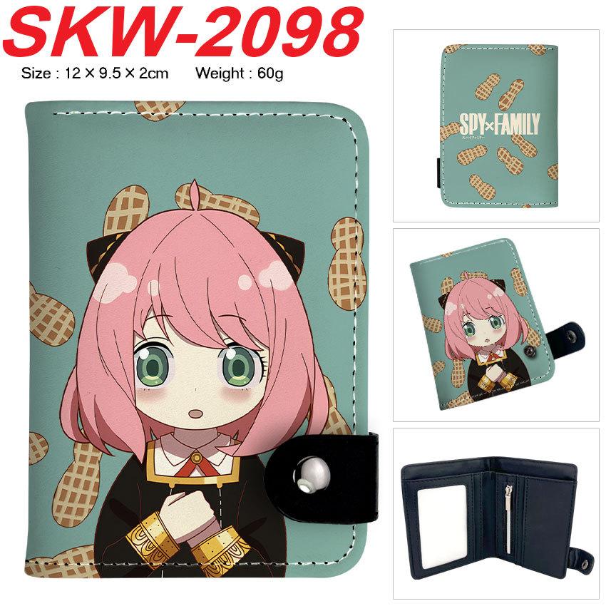 SPY x FAMILY Anime Geldbörse Druckknopf Vertikaler Druck PU-Leder Wasserdicht Langlebig Kartenhalter Anya Loid Yor Münzbörse