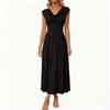 Women's Fashionable Color Short Sleeved Long Casual Temperament Long Dress