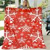 Glam Style Hypoallergenic Flannel Throw Blanket | Machine Washable, Digital Print, Tear Resistant Red Snowflake Pattern, Multipurpose AllSeason Cartoo