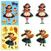 6 Photos/package Thanksgiving DIY Puzzle Face Change Stickers for Children's Educational Toys Pumpkin Turkey Repeat Stickers