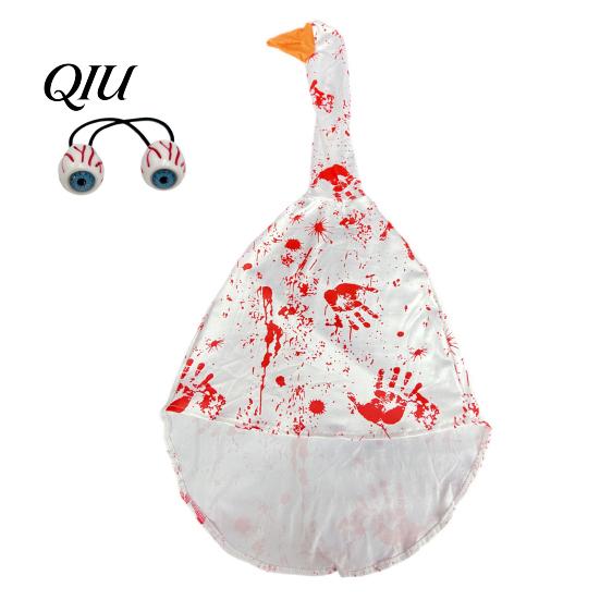 Fun Halloween Yard Art Porch Goose Blood Clothes, Costume Set, Scary Decorative Display Outfit for Garden Balcony Courtyard, Spooky Celebration Party