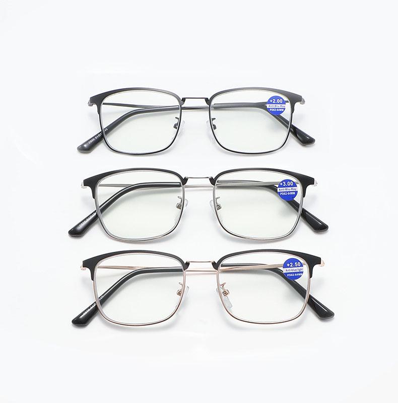 New Men's Anti-Blue Light Metal Reading Glasses - High Definition for Middle-aged and Elderly