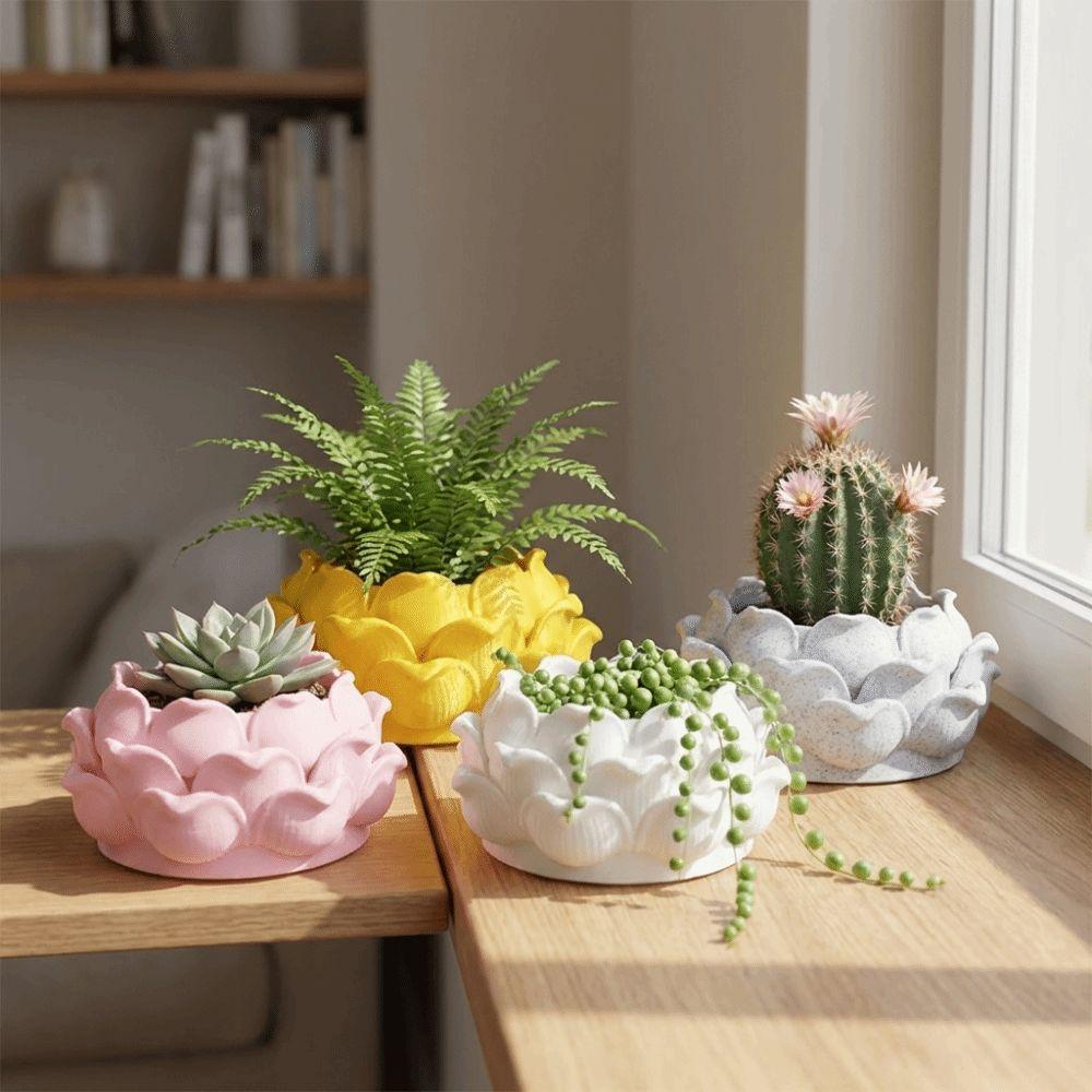 Lotus Shaped Growing Pots Plastic Nursery Pots Keys Holder Jewelry Storage Box  for Yard Garden