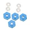 4pcs RC Hex Coupler Professional Aluminum Alloy RC Wheel Hex Adapter for 110 RC Cars Dark Blue